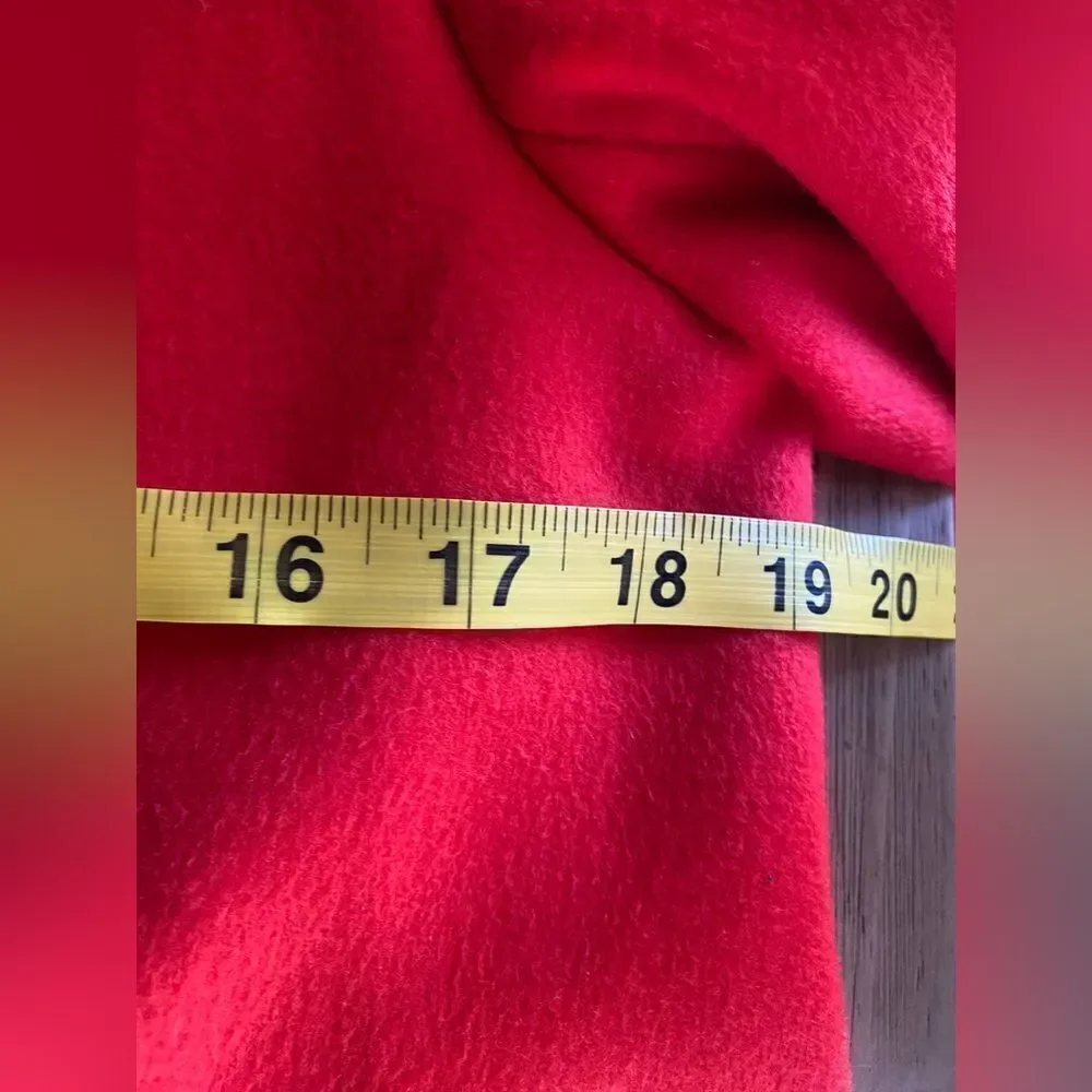 J. Crew Pea Coat Womens Red 100% Wool Nello Gori Gold Button Classic Sz 4